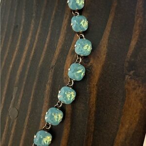 Large square teal Catherine Popesco bracelet